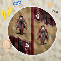 Western Yoke Beach Blanket Black Santa Cowboy Retro Style - Wonder Print Shop