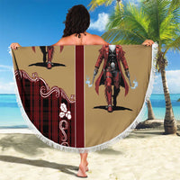 Western Yoke Beach Blanket Black Santa Cowboy Retro Style - Wonder Print Shop