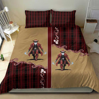Western Yoke Bedding Set Black Santa Cowboy Retro Style - Wonder Print Shop