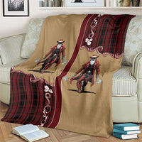 Western Yoke Blanket Black Santa Cowboy Retro Style - Wonder Print Shop