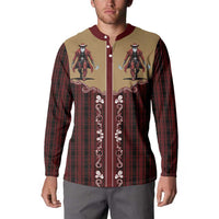 Western Yoke Button Sweatshirt Black Santa Cowboy Retro Style - Wonder Print Shop