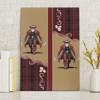 Western Yoke Canvas Wall Art Black Santa Cowboy Retro Style - Wonder Print Shop