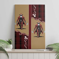 Western Yoke Canvas Wall Art Black Santa Cowboy Retro Style - Wonder Print Shop