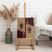 Western Yoke Canvas Wall Art Black Santa Cowboy Retro Style - Wonder Print Shop