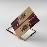 Western Yoke Canvas Wall Art Black Santa Cowboy Retro Style - Wonder Print Shop