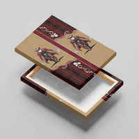 Western Yoke Canvas Wall Art Black Santa Cowboy Retro Style - Wonder Print Shop