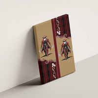 Western Yoke Canvas Wall Art Black Santa Cowboy Retro Style - Wonder Print Shop