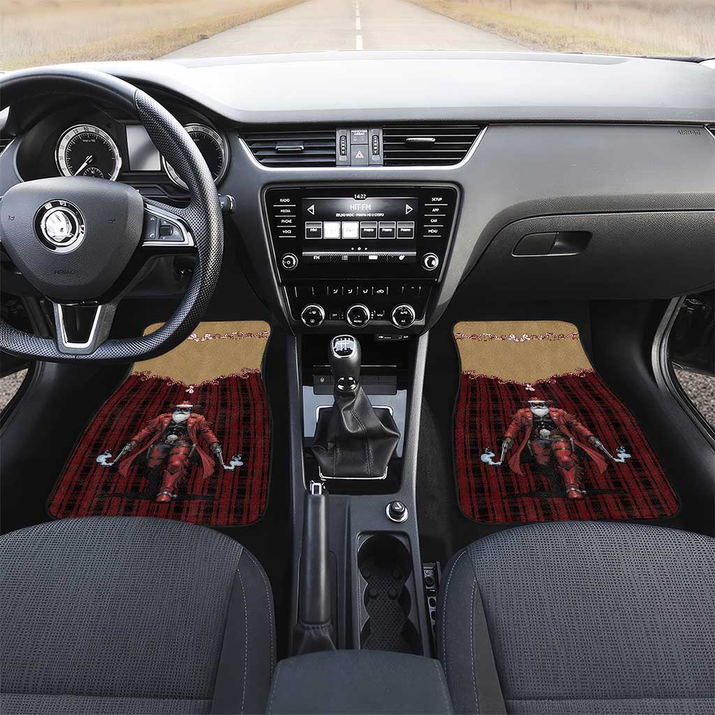 Western Yoke Car Mats Black Santa Cowboy Retro Style - Wonder Print Shop