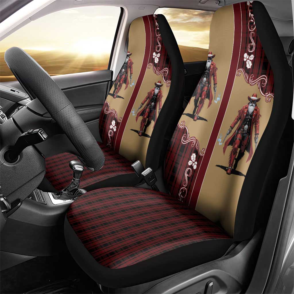 Western Yoke Car Seat Cover Black Santa Cowboy Retro Style - Wonder Print Shop