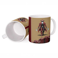 Western Yoke Ceramic Mug Black Santa Cowboy Retro Style - Wonder Print Shop