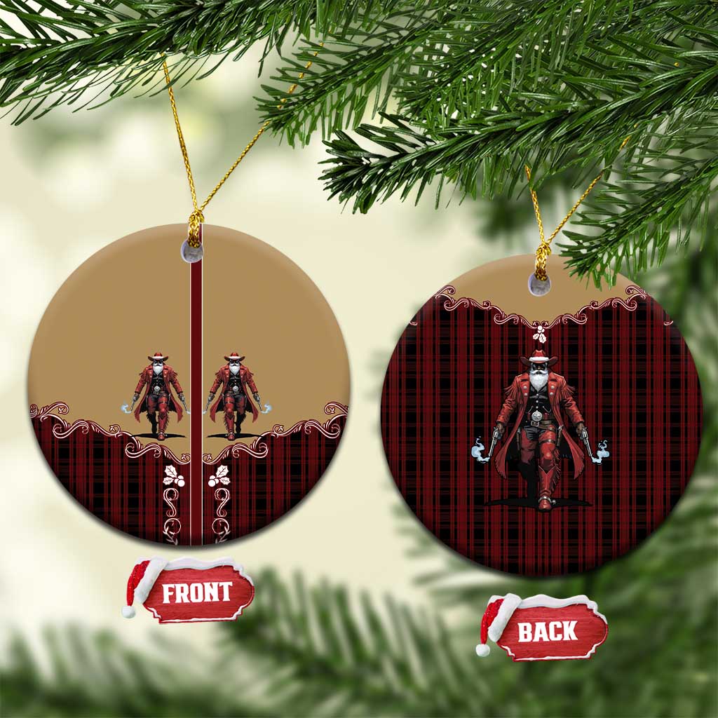 Western Yoke Ceramic Ornament Black Santa Cowboy Retro Style - Wonder Print Shop