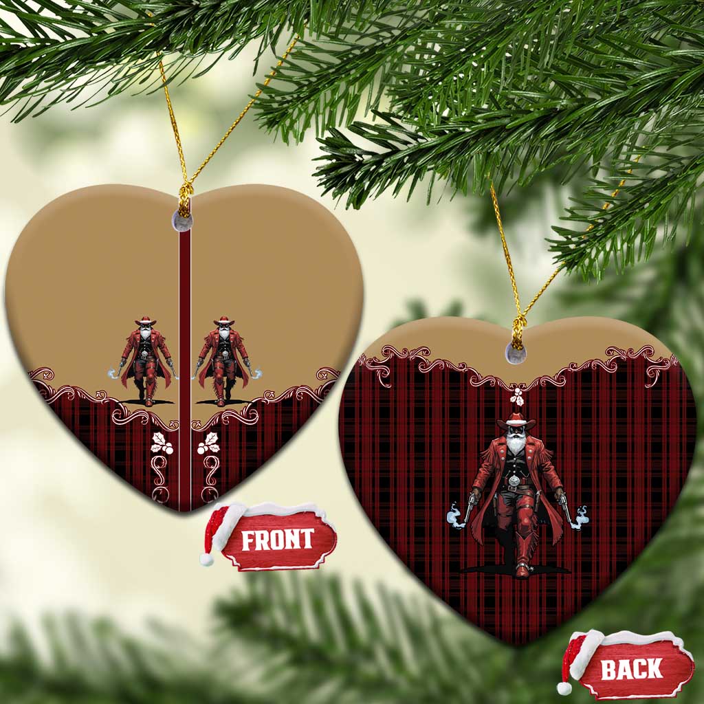 Western Yoke Ceramic Ornament Black Santa Cowboy Retro Style - Wonder Print Shop