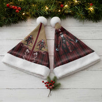 Western Yoke Christmas Santa Hat Black Santa Cowboy Retro Style - Wonder Print Shop