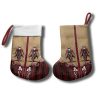 Western Yoke Christmas Stocking Black Santa Cowboy Retro Style - Wonder Print Shop