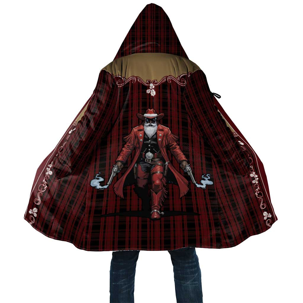 Western Yoke Cloak Black Santa Cowboy Retro Style - Wonder Print Shop