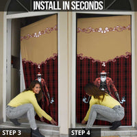 Western Yoke Door Cover Black Santa Cowboy Retro Style - Wonder Print Shop