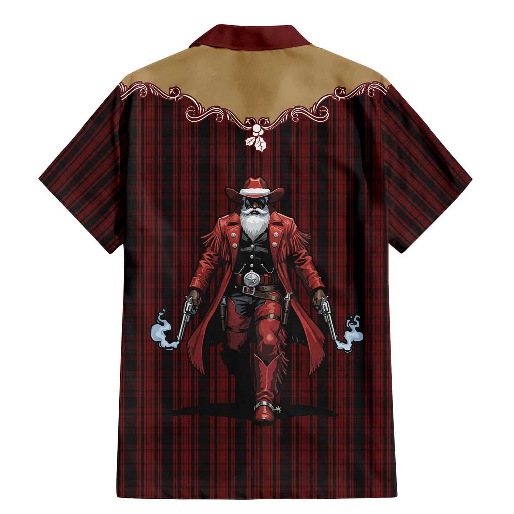 Western Yoke Family Matching Mermaid Dress and Hawaiian Shirt Black Santa Cowboy Retro Style - Wonder Print Shop