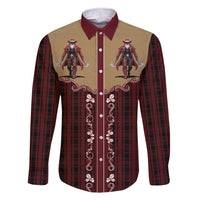 Western Yoke Family Matching Short Sleeve Bodycon Dress and Hawaiian Shirt Black Santa Cowboy Retro Style - Wonder Print Shop