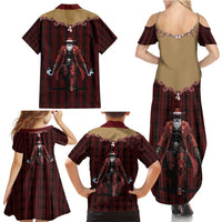 Western Yoke Family Matching Summer Maxi Dress and Hawaiian Shirt Black Santa Cowboy Retro Style - Wonder Print Shop