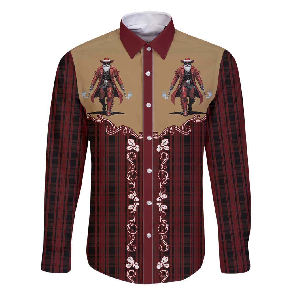 Western Yoke Family Matching Summer Maxi Dress and Hawaiian Shirt Black Santa Cowboy Retro Style - Wonder Print Shop