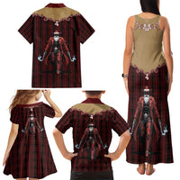 Western Yoke Family Matching Tank Maxi Dress and Hawaiian Shirt Black Santa Cowboy Retro Style - Wonder Print Shop