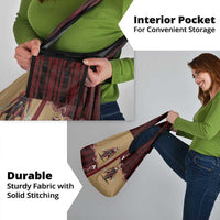 Western Yoke Grocery Bag Black Santa Cowboy Retro Style - Wonder Print Shop