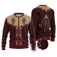 Western Yoke Ugly Christmas Sweater Black Santa Cowboy Retro Style - Wonder Print Shop