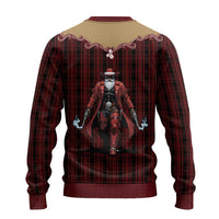 Western Yoke Ugly Christmas Sweater Black Santa Cowboy Retro Style - Wonder Print Shop