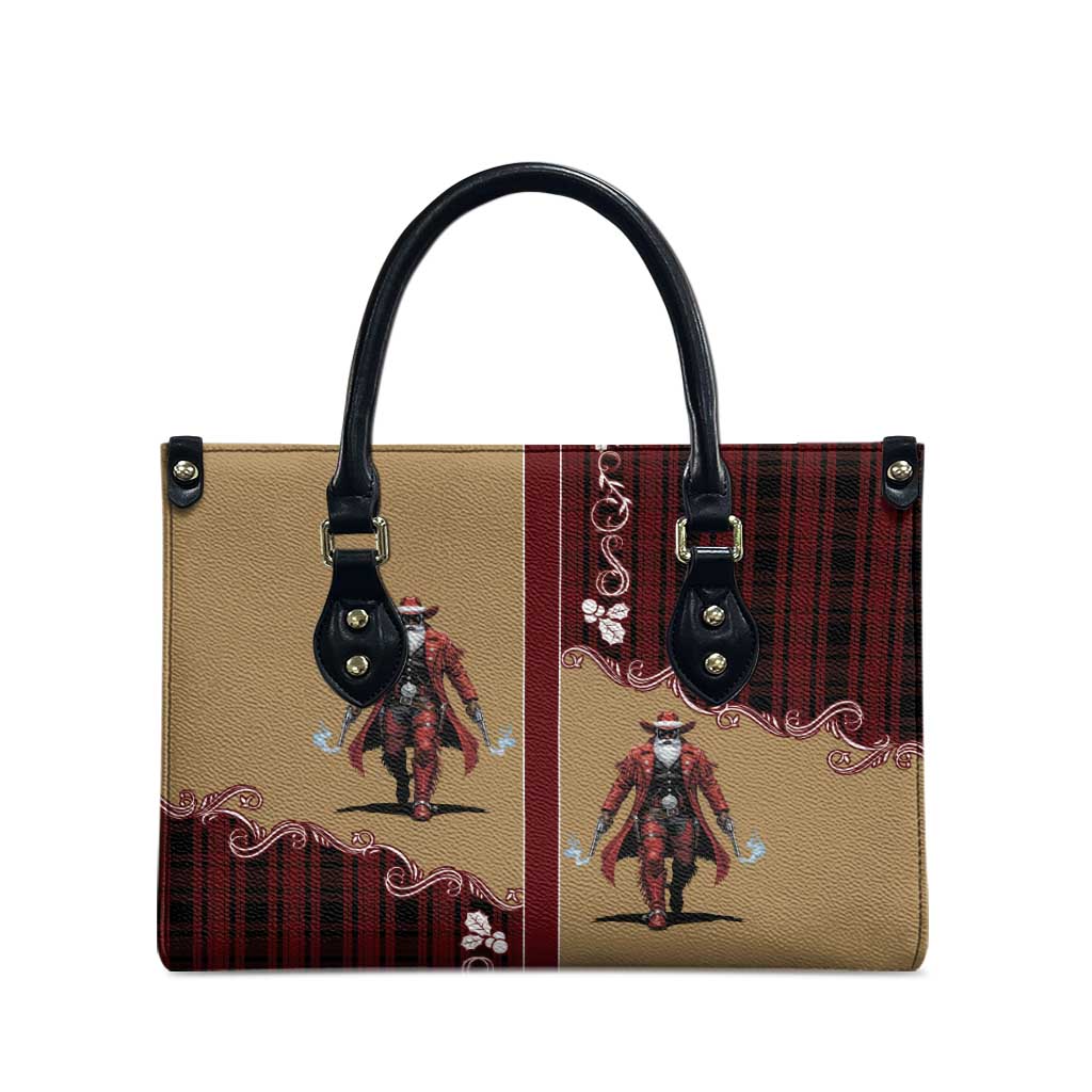 Western Yoke Leather Bag Black Santa Cowboy Retro Style - Wonder Print Shop