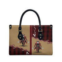 Western Yoke Leather Bag Black Santa Cowboy Retro Style - Wonder Print Shop