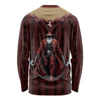 Western Yoke Long Sleeve Shirt Black Santa Cowboy Retro Style - Wonder Print Shop