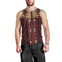Western Yoke Men Tank Top Black Santa Cowboy Retro Style - Wonder Print Shop