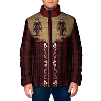 Western Yoke Padded Jacket Black Santa Cowboy Retro Style - Wonder Print Shop