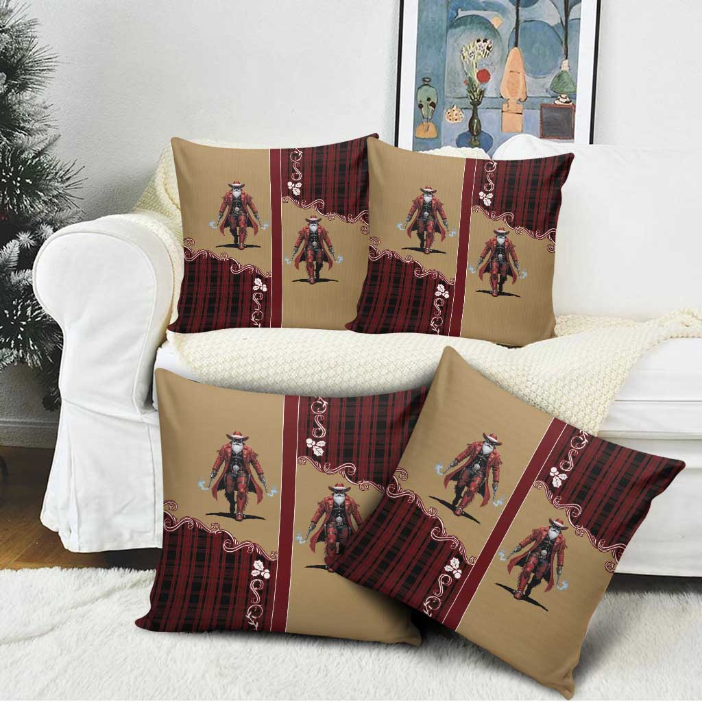 Western Yoke Pillow Cover Black Santa Cowboy Retro Style - Wonder Print Shop