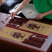 Western Yoke Puzzle Black Santa Cowboy Retro Style - Wonder Print Shop