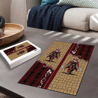 Western Yoke Puzzle Black Santa Cowboy Retro Style - Wonder Print Shop