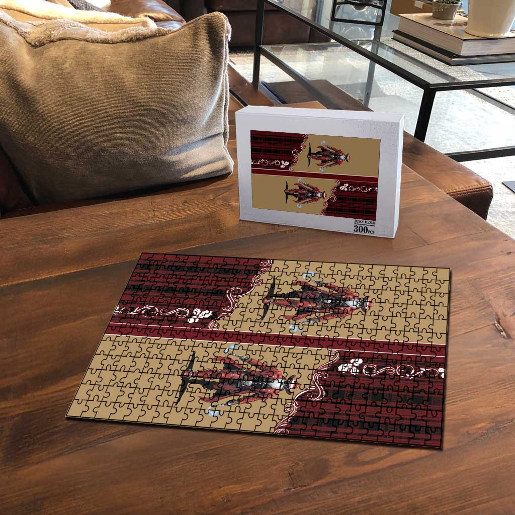 Western Yoke Puzzle Black Santa Cowboy Retro Style - Wonder Print Shop