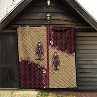 Western Yoke Quilt Black Santa Cowboy Retro Style - Wonder Print Shop
