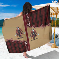 Western Yoke Sarong Black Santa Cowboy Retro Style - Wonder Print Shop