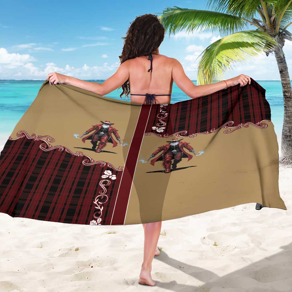 Western Yoke Sarong Black Santa Cowboy Retro Style - Wonder Print Shop