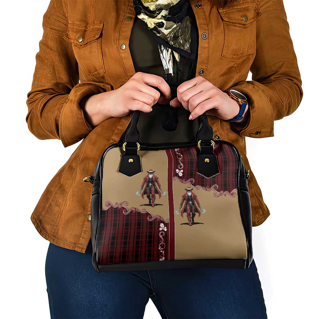 Western Yoke Shoulder Handbag Black Santa Cowboy Retro Style - Wonder Print Shop