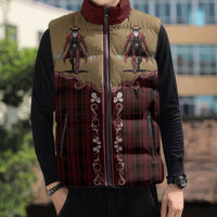 Western Yoke Sleeveless Puffer Jacket Black Santa Cowboy Retro Style - Wonder Print Shop