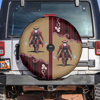 Western Yoke Spare Tire Cover Black Santa Cowboy Retro Style - Wonder Print Shop