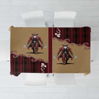 Western Yoke Tablecloth Black Santa Cowboy Retro Style - Wonder Print Shop