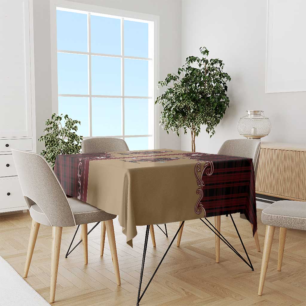 Western Yoke Tablecloth Black Santa Cowboy Retro Style - Wonder Print Shop