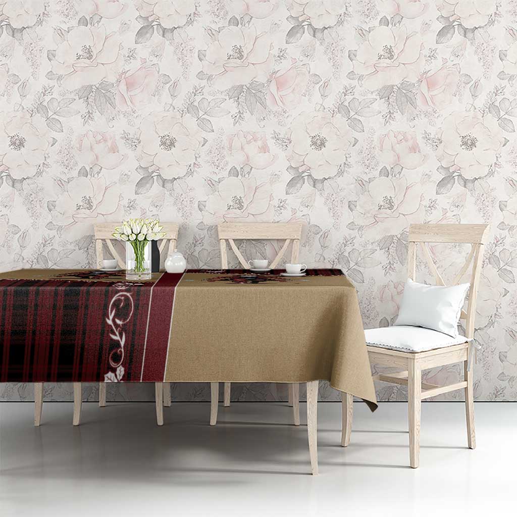 Western Yoke Tablecloth Black Santa Cowboy Retro Style - Wonder Print Shop