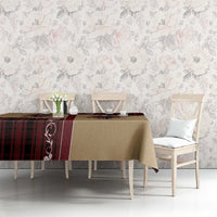 Western Yoke Tablecloth Black Santa Cowboy Retro Style - Wonder Print Shop