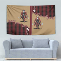 Western Yoke Tapestry Black Santa Cowboy Retro Style - Wonder Print Shop