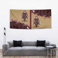 Western Yoke Tapestry Black Santa Cowboy Retro Style - Wonder Print Shop