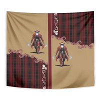 Western Yoke Tapestry Black Santa Cowboy Retro Style - Wonder Print Shop